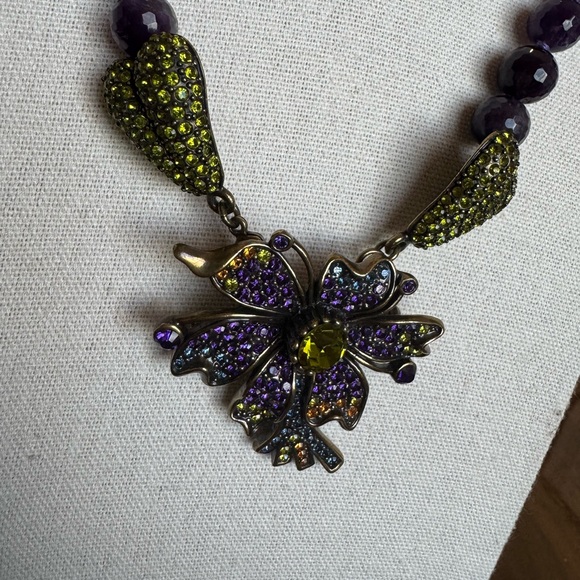 Heidi Daus Necklace Flower Pendant With Mutlicolored Swarovski Crystals - Picture 4 of 5